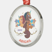 アフロ・ユニコーン「メイド・オブ・魔法」トリオデザイン メタルオーナメント (左)