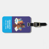 アフロ・ユニコーン「メイド・オブ・魔法」トリオデザイン ラゲッジタグ (正面横)