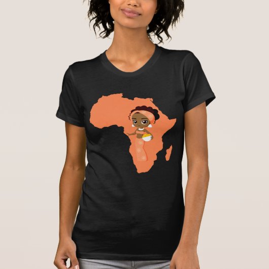 アフ恋しく思ア | Afro 誇りを持った Girl | Tシャツ (正面)