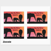 アフ救リカゾウ 長方形シール (シート)