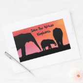 アフ救リカゾウ 長方形シール (封筒)