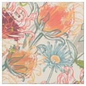 アフ数々のリカ抽象芸術花柄 ファブリック (クローズアップ)