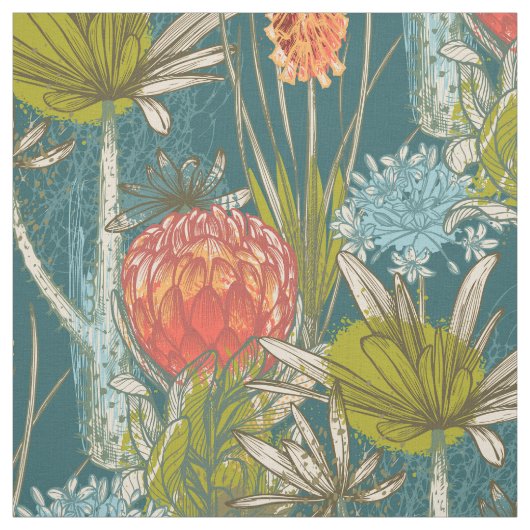 アフ数々のリカ抽象芸術花柄 ファブリック (見本)