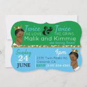 アフ王室のリカの双子|BOYS}青と緑 招待状 (裏面)