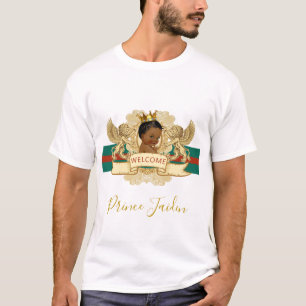 アフ王室のリカの王子 African Prince Green & Red Baby Shawer Tシャツ