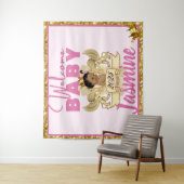 アフ王室のリカプリンセスピンク|金ゴールドグリッター背景 タペストリー (インサイチュ)