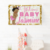 アフ王室のリカプリンセスピンク|金ゴールド大理石&グリッター 横断幕 (インサイチュ)