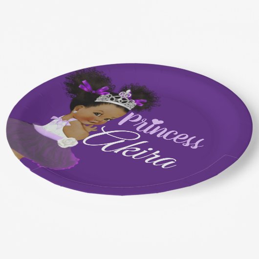 アフ王室のリカ紫プリンセス|ファンシー| ペーパープレート (アングル)