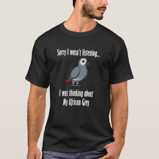 アフ考えるリカの灰色かわいい熱帯鳥について Tシャツ (正面)