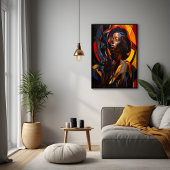 アフ鮮やかロセントリック抽象芸術ポートレートアート ポスター