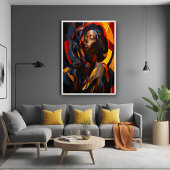 アフ鮮やかロセントリック抽象芸術ポートレートアート ポスター