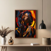 アフ鮮やかロセントリック抽象芸術ポートレートアート ポスター