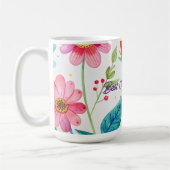 アブエラのための母の日 水彩花柄デザイン コーヒーマグカップ (左)