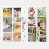 アブエラウラブユーパーソナライズされたハート フリースブランケット (正面(横))