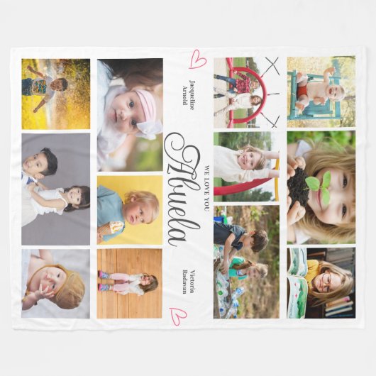 アブエラウラブユーパーソナライズされたハート フリースブランケット (正面(横))