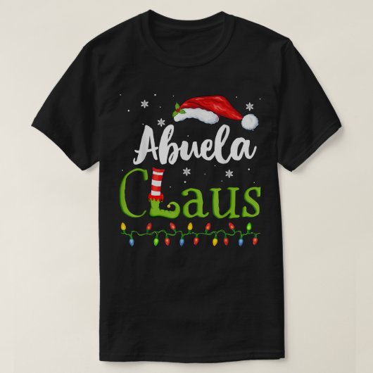アブエラクロースおもしろいおばあちゃんサンタパジャマスクリスマス Tシャツ (デザイン正面)