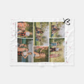 アブエラモダンママファミリーフォトコラージュ フリースブランケット (正面(横))