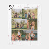 アブエラモダンママファミリーフォトコラージュ フリースブランケット (正面)