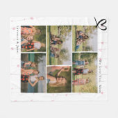 アブエラモダンママファミリーフォトコラージュ フリースブランケット (正面(横))