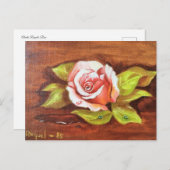 アブエララケルのピンクローズ ポストカード (正面/裏面)