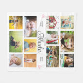 アブエラ愛するパーソナライズされたハートモダン フリースブランケット (正面(横))