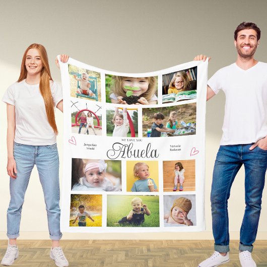 アブエラ愛するパーソナライズされたハートモダン フリースブランケット