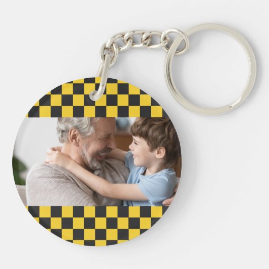 アブエロのタクシー | 祖父おもしろいニックネーム写真 キーホルダー (裏面)