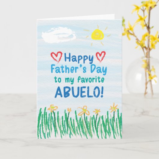 アブエロの父の日札 カード (黄色い花)