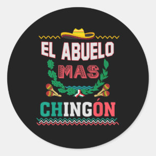 アブエロ・マス・チゴンMexican Abuelito Faters Day Fu ラウンドシール