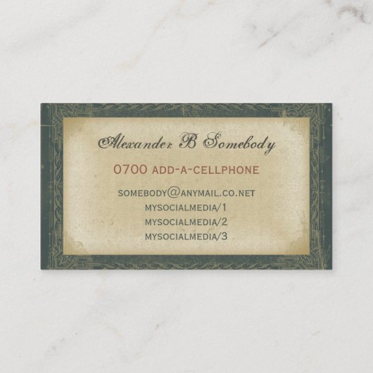 アブサンの妖精の国- La Fée Verte -緑の妖精 名刺 (裏面)