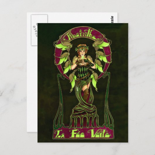 アブサンの妖精の郵便はがき ポストカード (正面/裏面)