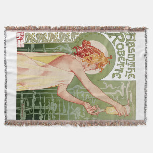 アブサンのRobetteの元通りになる1896年のヴィンテージポスター スローブランケット