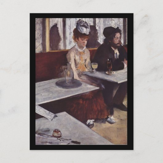 アブサinthe。 エドガール・ジェルマン・エドワール・ドガ ポストカード (正面)