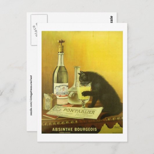 アブシンザブルジョワと猫のヴィンテージ素晴らしのポスター ポストカード (正面/裏面)