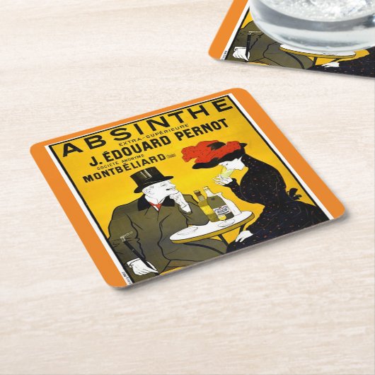 アブシンザレオネトカプピエロヴィンテージ広告 スクエアペーパーコースター (アングル)