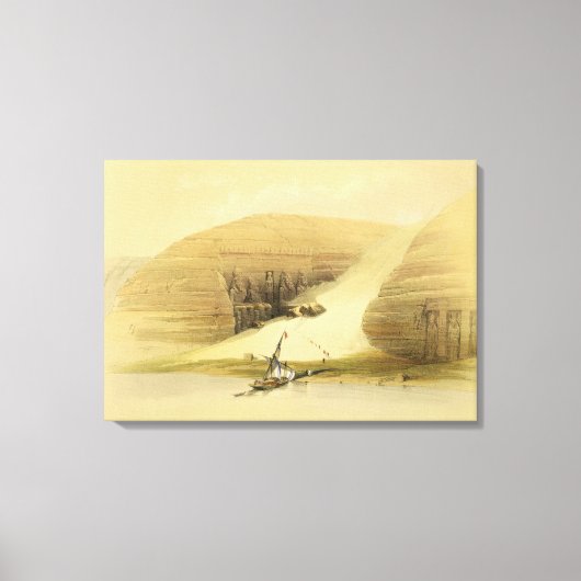 アブシンベルの発掘された寺院、"エジプトとニュー キャンバスプリント (正面)