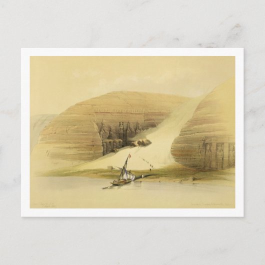 アブシンベルの発掘された寺院、"エジプトとニュー ポストカード (正面)