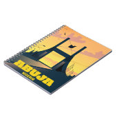 アブジャナイジェリア市門ヴィンテージ旅行ポスター ノートブック (左側)