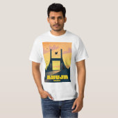 アブジャナイジェリア市門ヴィンテージ旅行ポスター Tシャツ (正面フル)