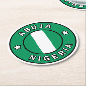 アブジャナイジェリア ラウンドペーパーコースター (アングル)