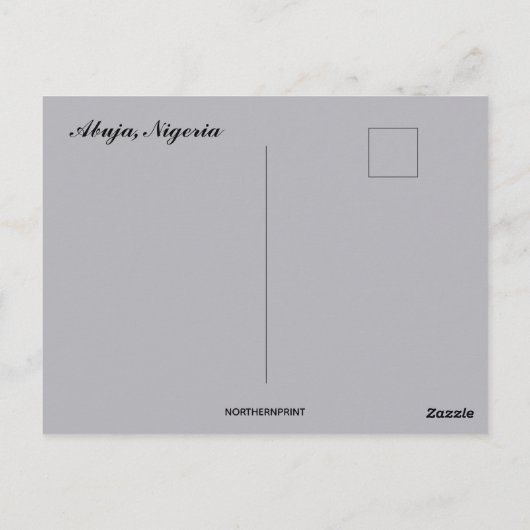 アブジャ・ナイジェリアの眺め ポストカード (裏面)