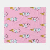 アブストラの上にカラフルかわいい子どもたちがアイスクリームを塗る フリースブランケット (正面(横))