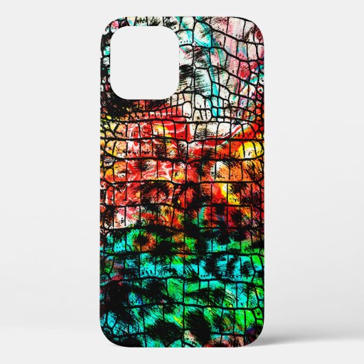 アブストラを持つワニとヒョウのカラフル Case-Mate iPhoneケース (裏面)