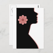 アブストラクションのシルエット美しい女性の黒い赤 ポストカード (正面/裏面)