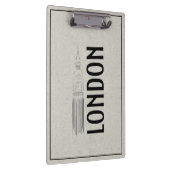 アブストラクションモダンブラックリネンクロスロンドンシティ クリップボード (右)