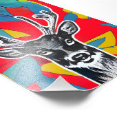 アブストラクション写真のリアルな鹿 フォトプリント            (角)