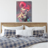 アブストラクション，ポートレート，油絵，女絵画の子 キャンバスプリント (インサイチュ (寝室))