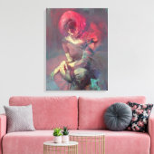 アブストラクション，ポートレート，油絵，女絵画の子 キャンバスプリント (インサイチュ (リビング))