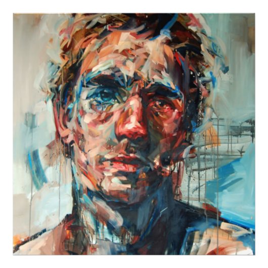 アブストラクション，ポートレート，油絵，女絵画の子 フォトプリント            (正面)