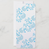 アブストラクトアクアブルーバタフライまたはハチの結婚式 招待状 (裏面)